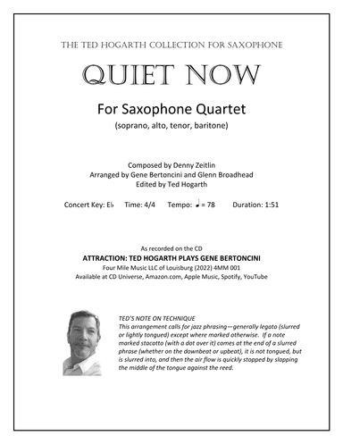 Quiet Now (arr. Gene Bertoncini and Glenn Broadhead)
