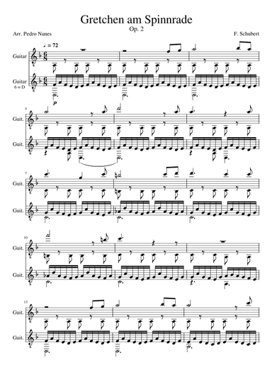 Gretchen am Spinnrade, Op. 2 (Arr. for 2 Guitars) (arr. Pedro Nunes)