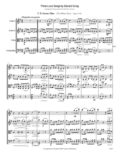 Three Love Songs by Edvard Grieg (arr. Stephen Levintow)