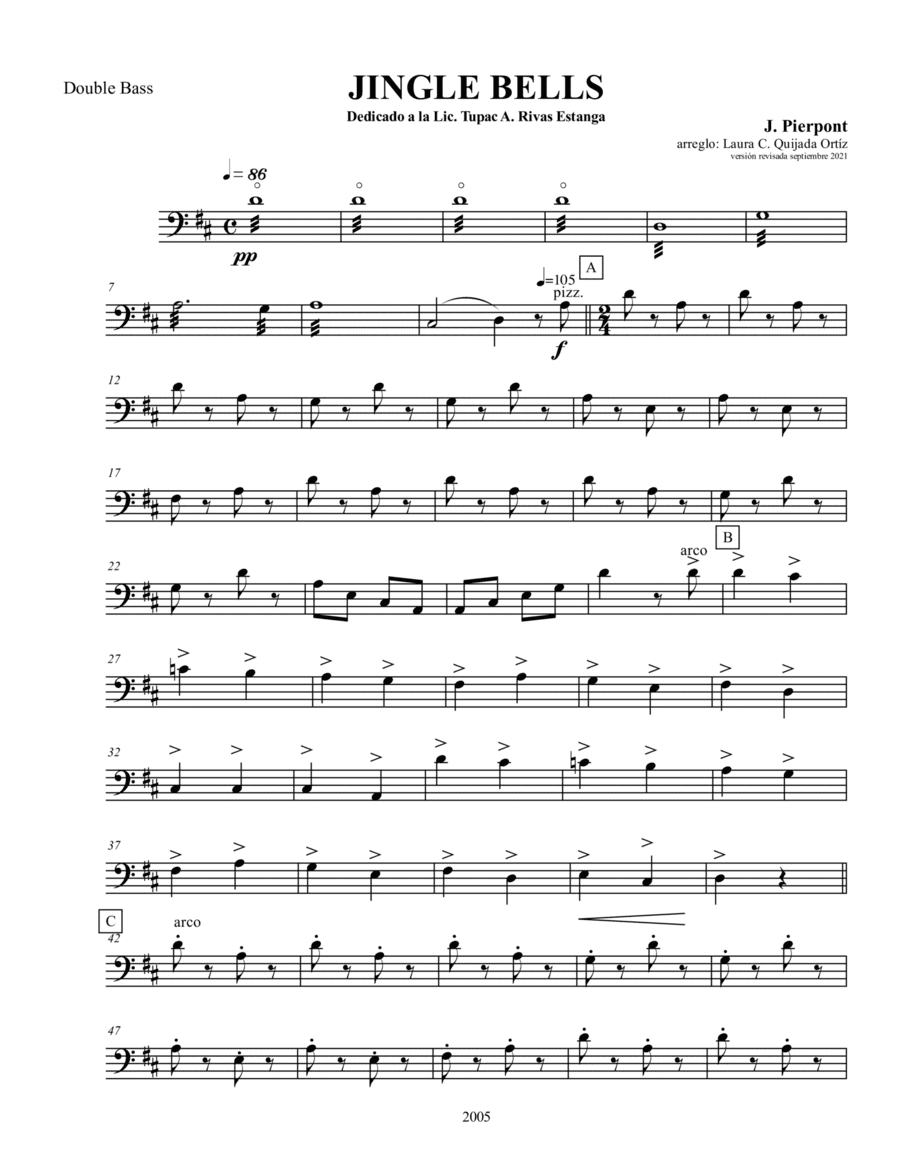 Jingle Bells for full children orchestra. PARTS ONLY. (arr. Laura C. Quijada Ortíz)