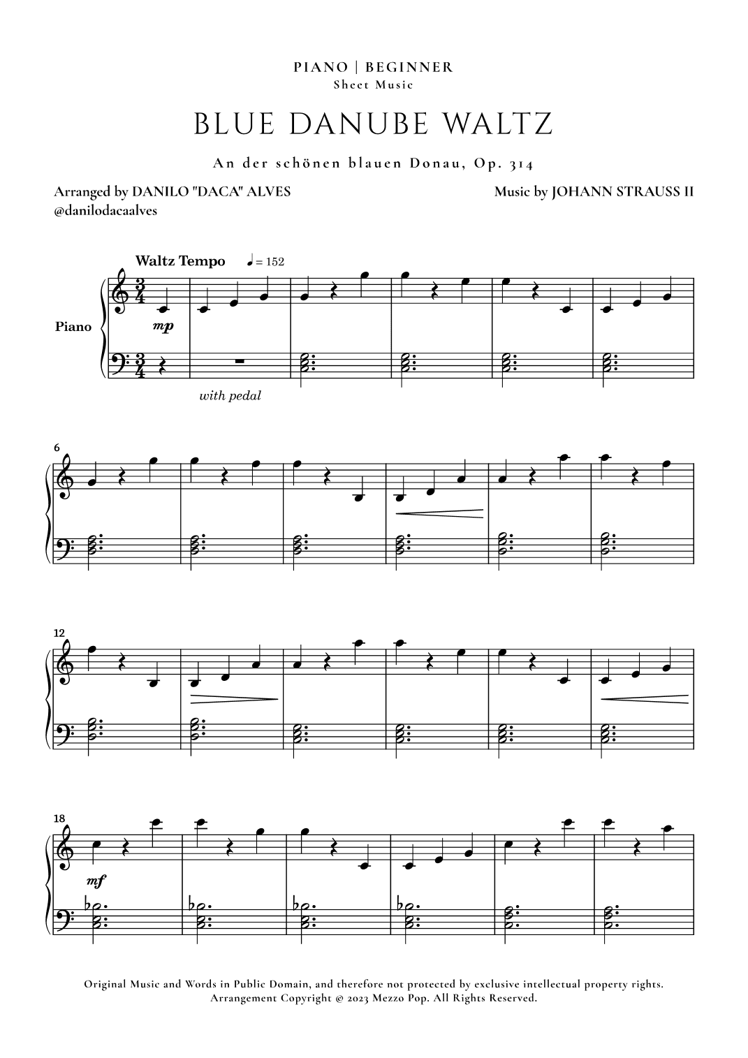 Blue Danube Waltz (arr. Danilo "Daca" Alves)