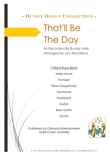 That'll Be The Day (arr. Jon Woodend)