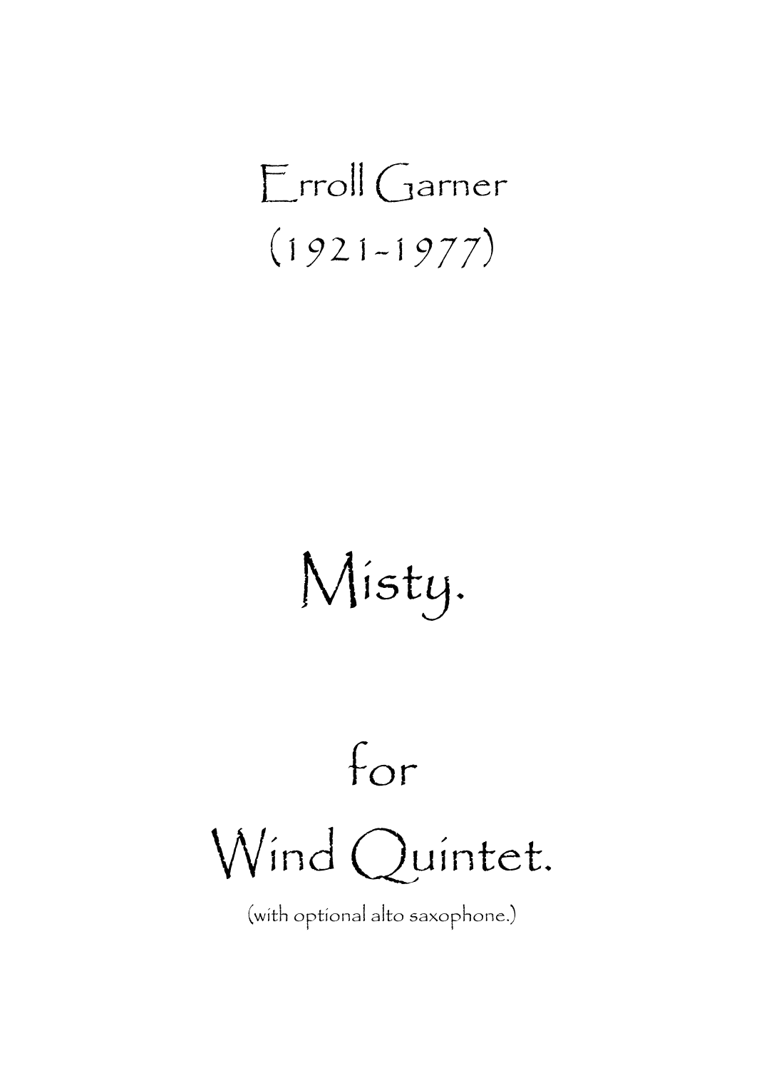 Misty (arr. Spencer Bundy)