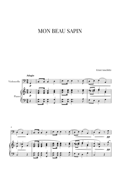 Mon Beau Sapin for Cello and Piano (arr. Cadenza Editions)