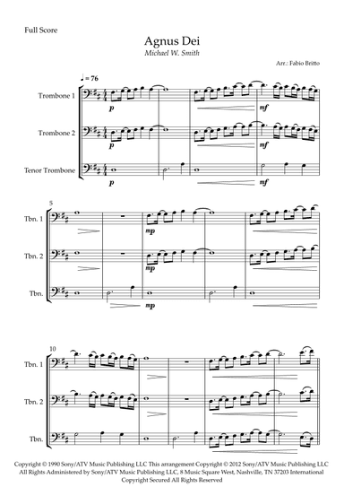 Agnus Dei (arr. Fabio Britto)