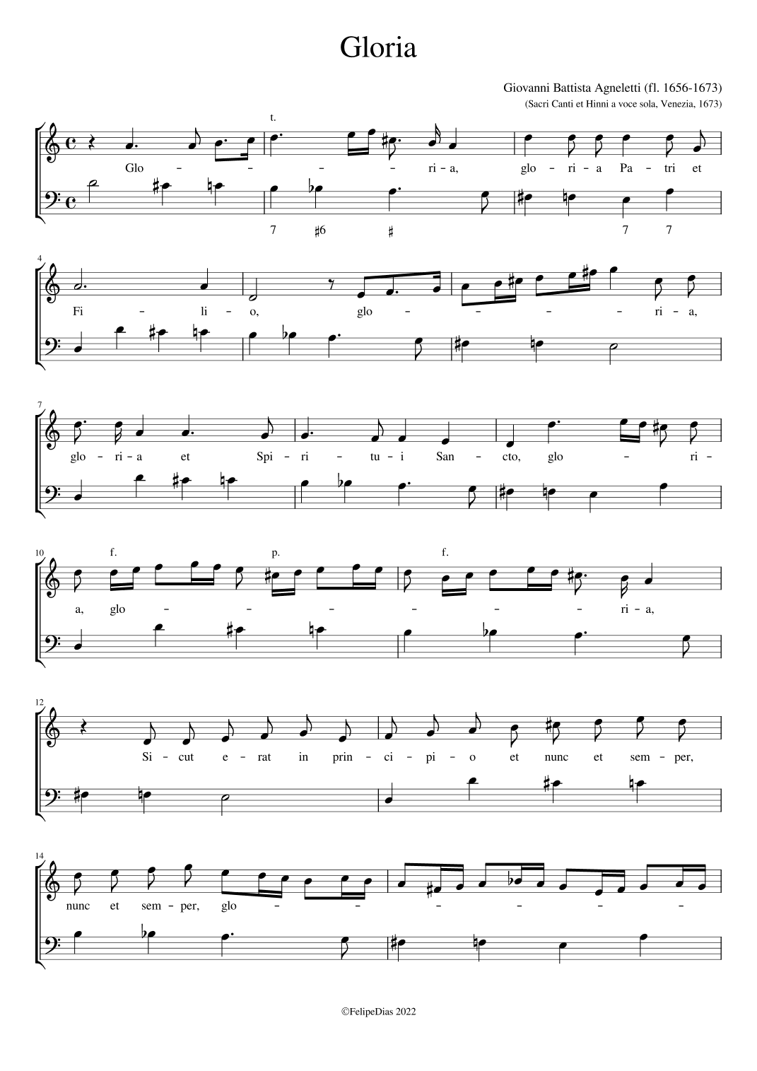 Gloria patri et filio (arr. Early Music Scores)