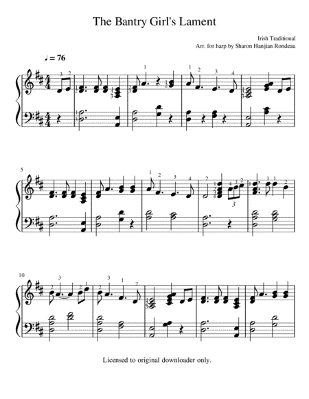 The Bantry Girl's Lament (arr. Sharon Hanjian Rondeau)