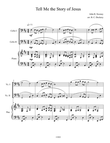 Tell Me the Story of Jesus (Cello Duet with Piano Accompaniment) (arr. B. C. Dockery)