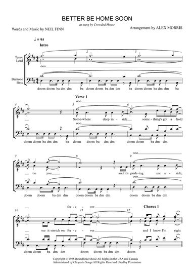 Better Be Home Soon (arr. Alex Morris)