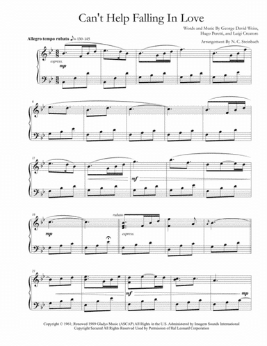 Can't Help Falling In Love (arr. Nicholas C. Steinbach)