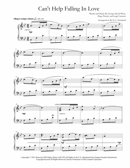 Can't Help Falling In Love (arr. Nicholas C. Steinbach)