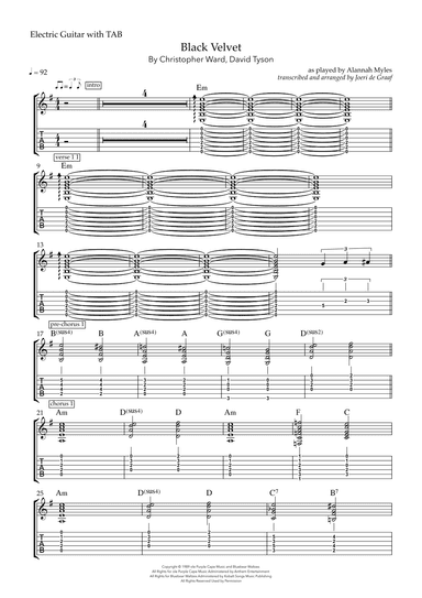 Black Velvet (arr. Joeri de Graaf)