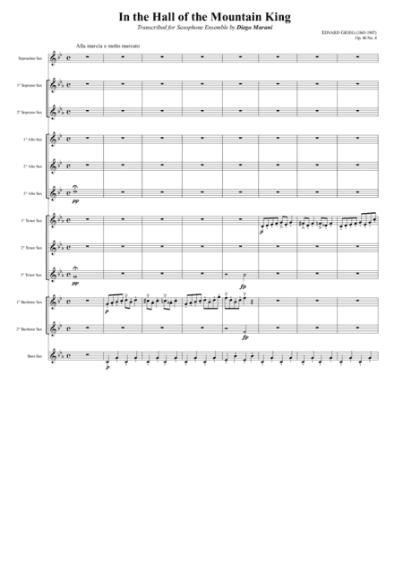 "In the Hall of the Mountain King" from Peer Gynt Suite for Saxophone Ensemble (arr. Diego Marani)