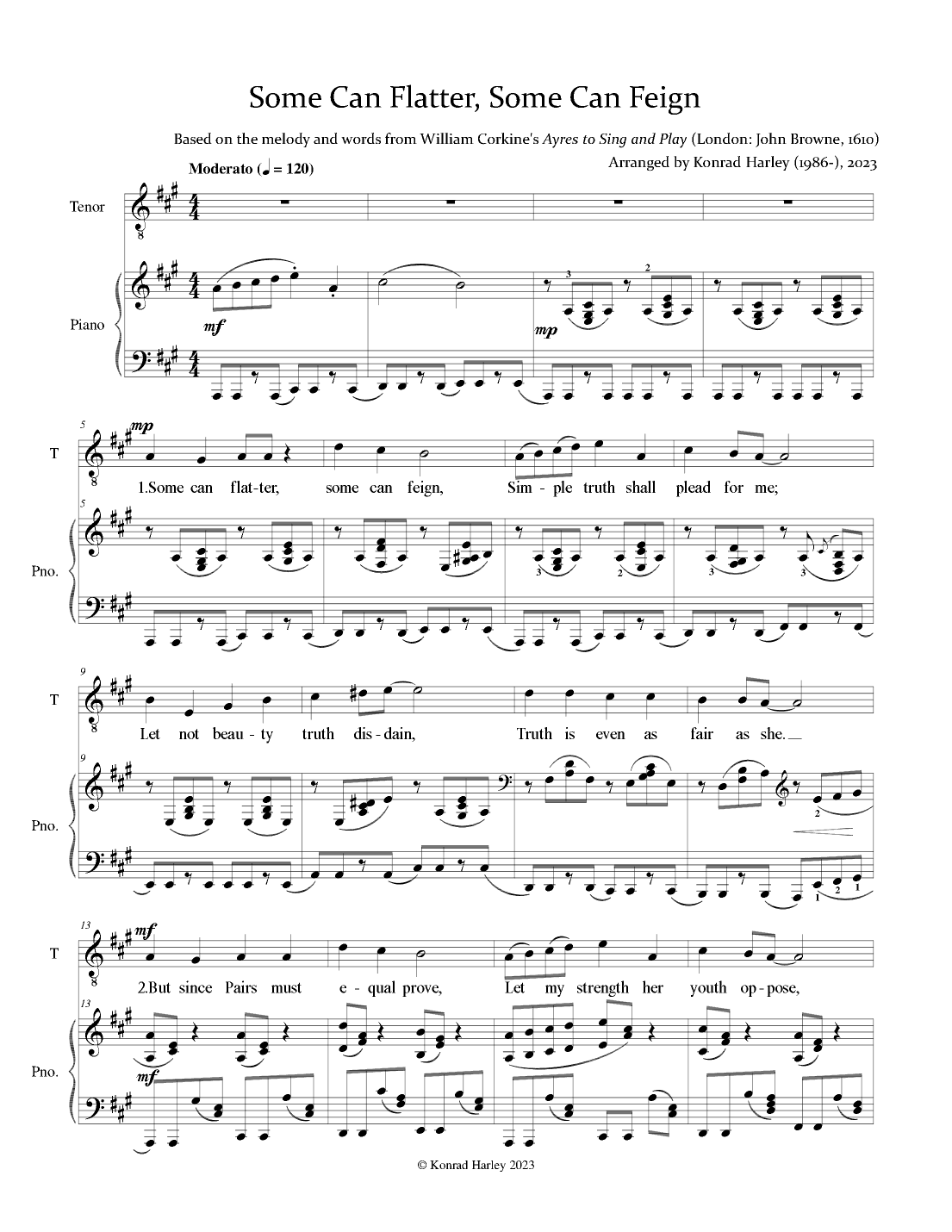 Some Can Flatter, Some Can Feign (arr. Konrad Harley)