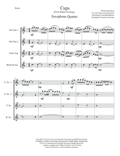 Cups (When I'm Gone) (arr. Jeremy Corcoran)