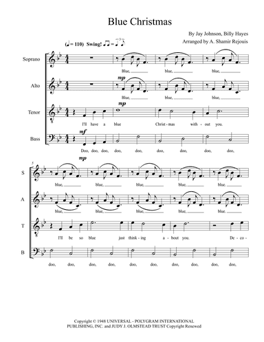 Blue Christmas (arr. A. Shamir Rejouis)