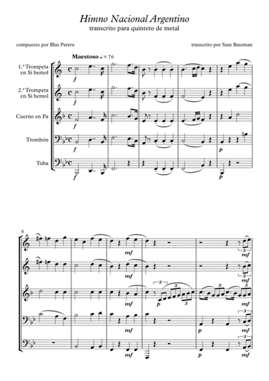 Himno Nacional Argentino (arr. Sam Bateman)