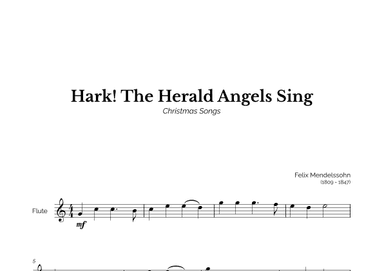 Hark! The Herald Angels Sing for Easy Flute Solo (arr. Marcos Soares)