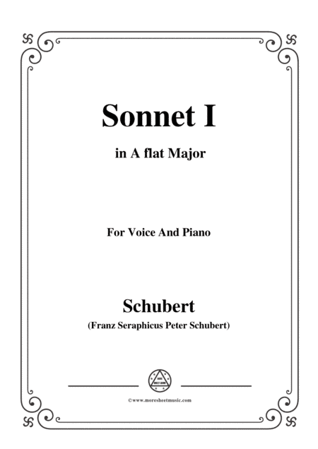 Schubert-Sonnet I in A flat Major,for voice and piano (arr. MSM)