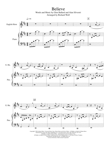 Believe (arr. Richard Wolf)