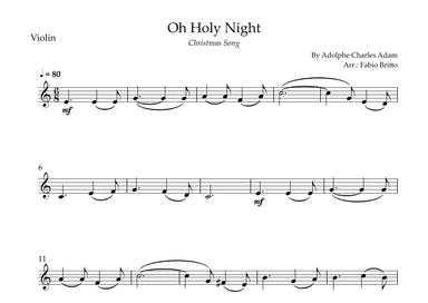 Oh Holly Night (Christmas Song) for Viola Solo (arr. Fabio Britto)
