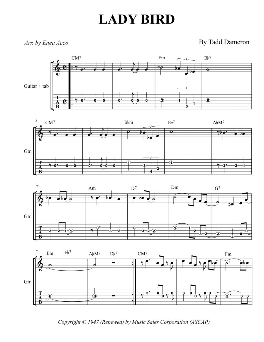 Lady Bird (arr. Enea Acco)