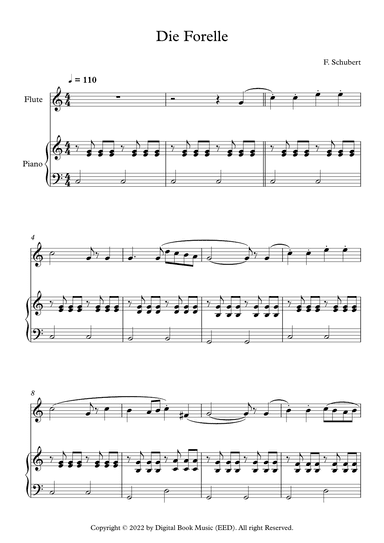 Die Forelle - Franz Schubert (Flute + Piano) (arr. Digital Book Music)