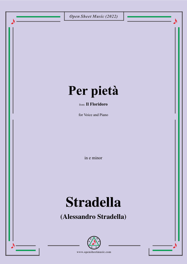 Stradella-Per pietà,from Il Floridoro,in e minor (arr. OSM Press)
