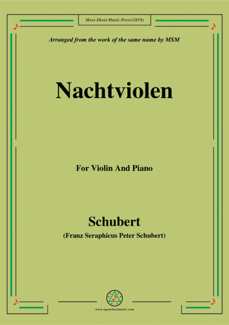 Schubert-Nachtviolen,for Flute and Piano (arr. MSM)