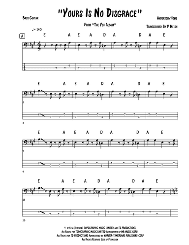 Yours Is No Disgrace (arr. P Welsh)