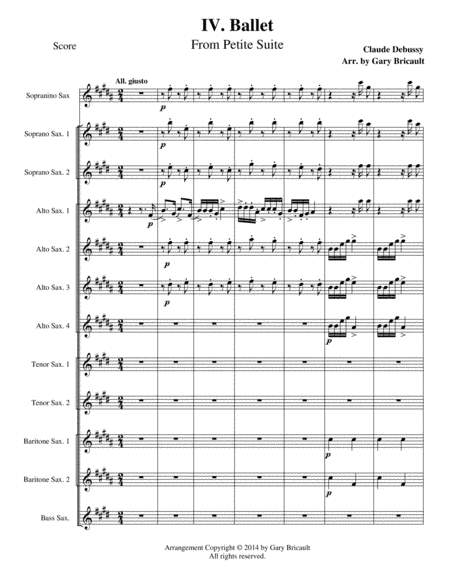 IV. Ballet from Petite Suite (arr. Gary Bricault)