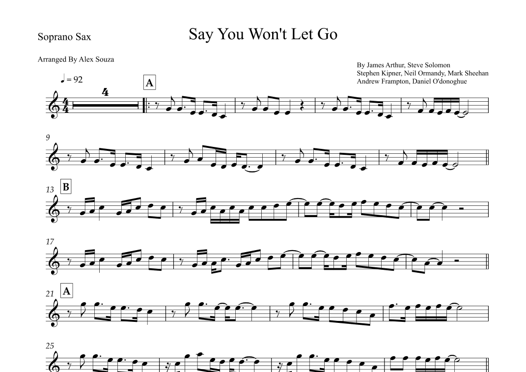 Say You Won't Let Go (arr. Alex Souza)