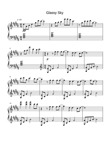 Glassy Sky (arr. Yutaka Yamada)
