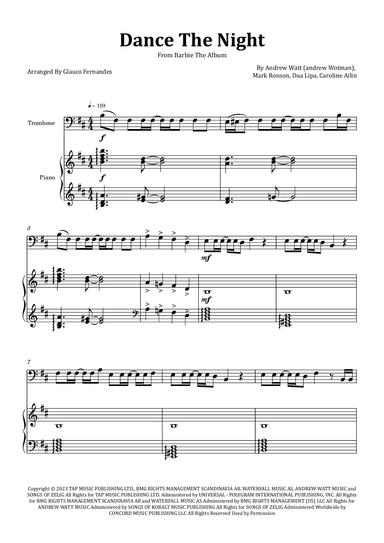 Dance The Night (arr. Glauco Fernandes)