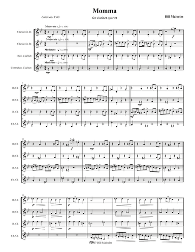 Momma for clarinet quartet