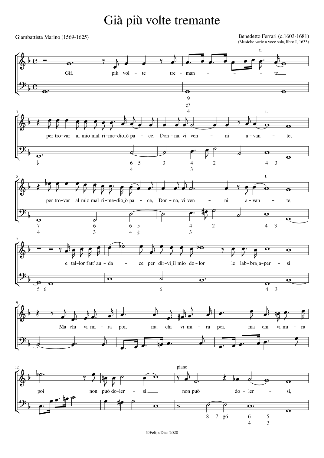 Già più volte tremante (arr. Early Music Scores)