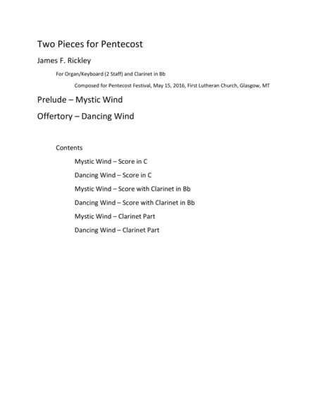 Two Pieces for Pentecost