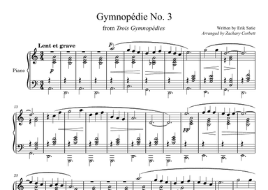 Gymnopédie No. 3 (arr. Zachary Corbett)