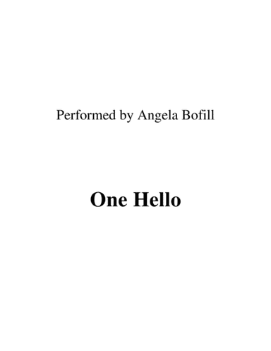 One Hello (arr. Ronn M)