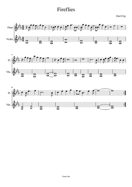 Fireflies (arr. Nia Squirrell, Vittari Duo)