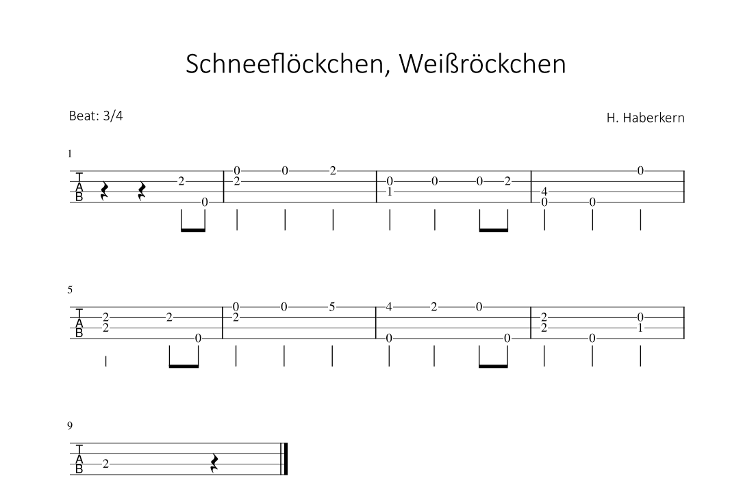 Schneeflöckchen, Weißröckchen (arr. Bettina Schipp)