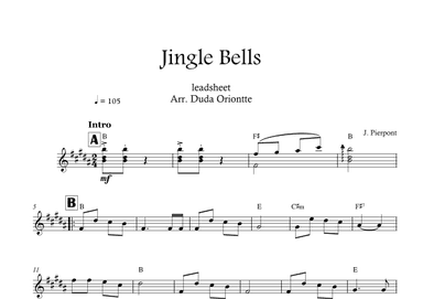 Jingle Bells (B major - leadhsheet - no lyrics) (arr. Duda Oriontte)
