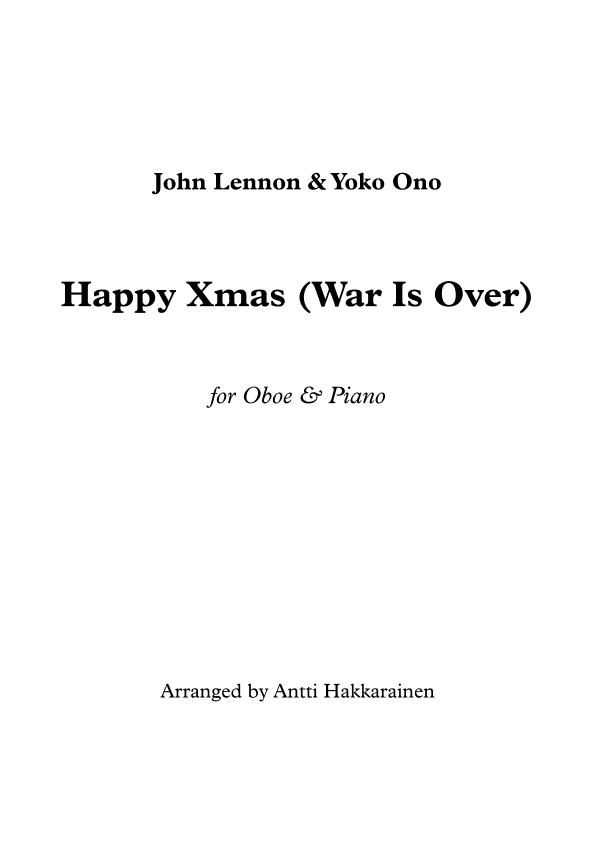 Happy Xmas (war Is Over) (arr. Antti Hakkarainen)