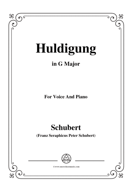 Schubert-Huldigung,in G Major,for Voice&Piano (arr. MSM)