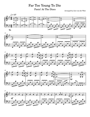 Far Too Young To Die (arr. Jani van der Watt)