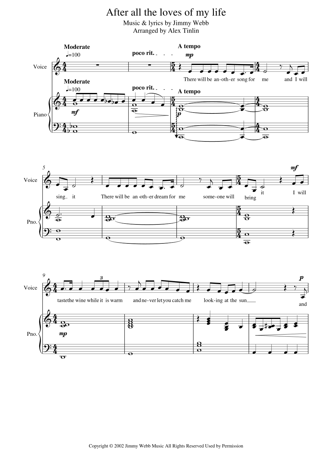 After All The Loves (macarthur Park) (arr. Alex Tinlin)