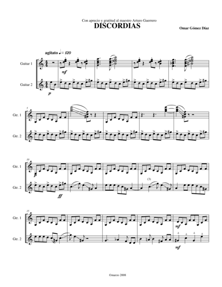 Discordias for two guitars