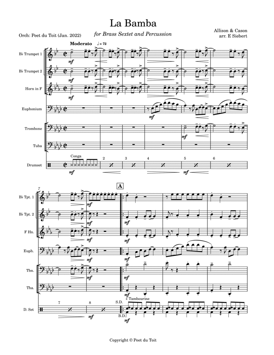 La Bamba (arr. Edrich Siebert & Peet du Toit)