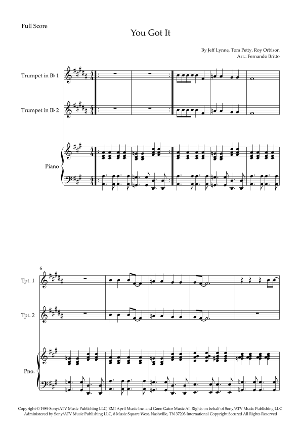 You Got It (arr. Fernando Britto)