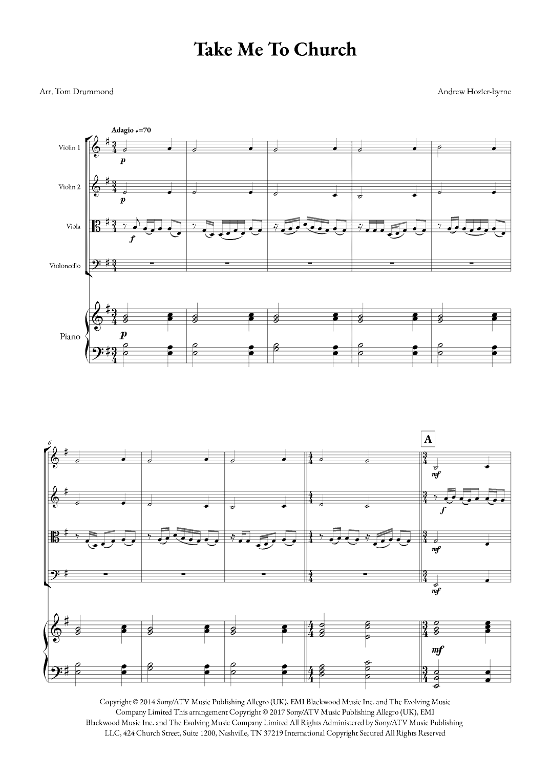 Take Me To Church (arr. Tom Drummond)